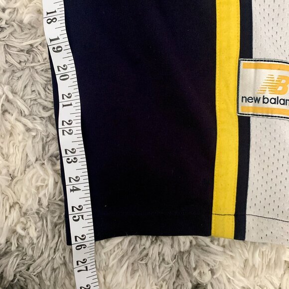 Vintage Y2K New Balance Track Pants Men's Small Navy Blue Yellow White Joggers - Picture 4 of 5